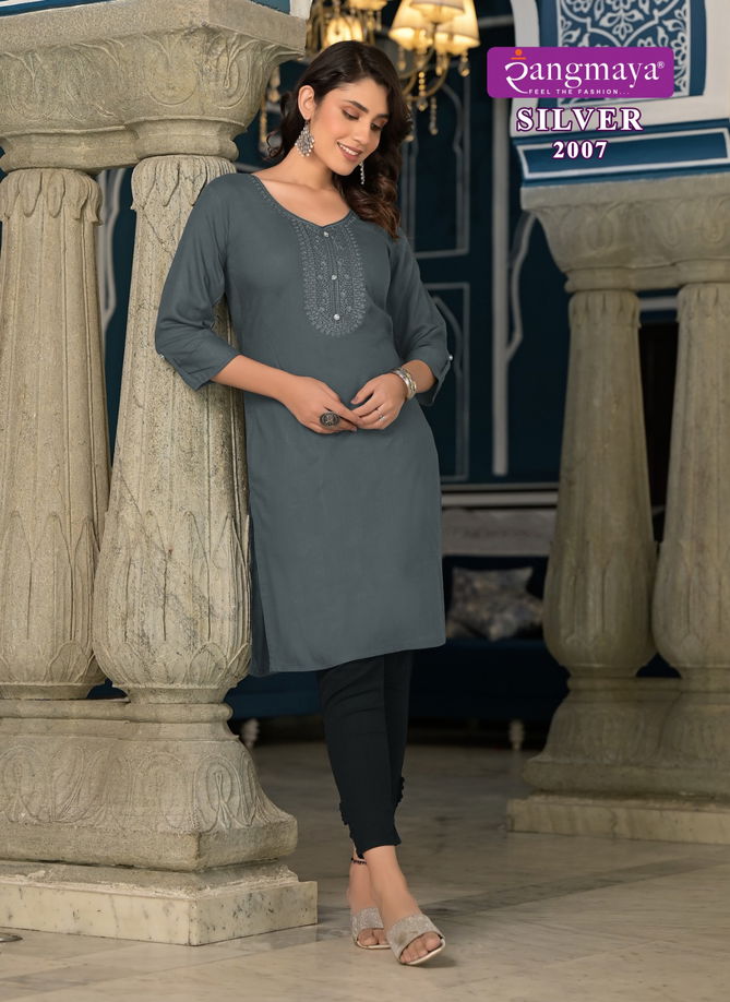 Silver Vol 20 By Rangmaya Rayon Designer Kurtis Wholesale In India